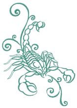 Decorative scorpion embroidery design