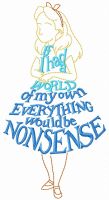 Alice phrase dress embroidery design