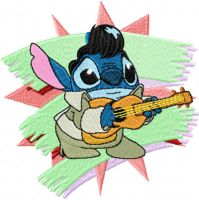 Stitch as Elvis embroidery design