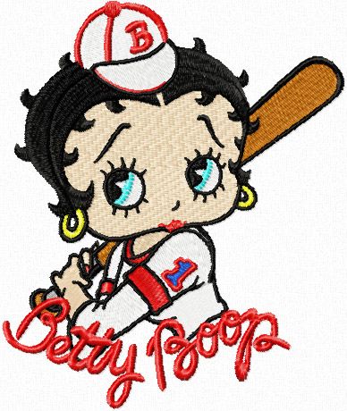 Betty Boop - One Team, One  Goal machine embroidery design