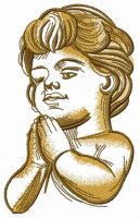 Young prayer embroidery design