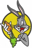 Bugs bunny with carrot embroidery design