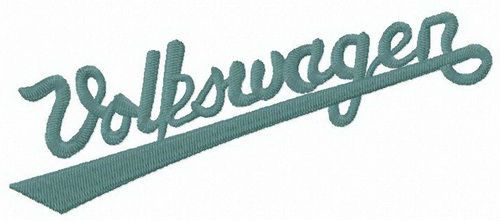 Volkswagen wordmark logo machine embroidery design