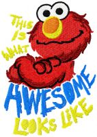 Elmo Looks Like Awesome embroidery design