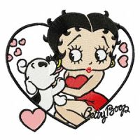 Betty Boop with dog embroidery design