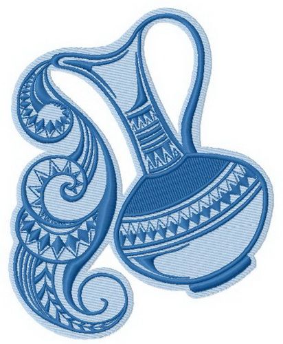 Jug of water machine embroidery design