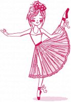 Pink ballerina embroidery design