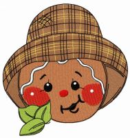 Gingerbread farmer embroidery design