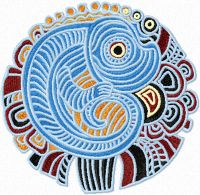 Lizard in a hole embroidery design