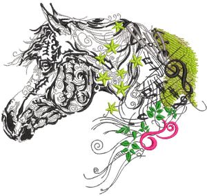 Melody horse embroidery design