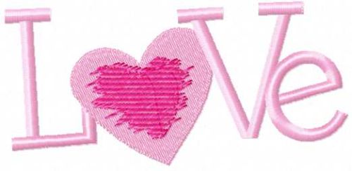 Pink love free embroidery design