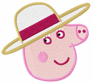 Peppa Pig lady embroidery design