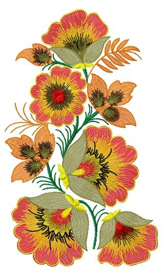 Original flower machine embroidery design