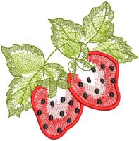 Kostenloses Erdbeer-Stickdesign