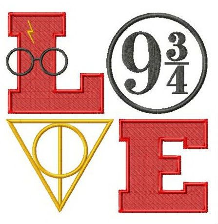 Love Harry Potter machine embroidery design