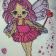 Cute baby fairy with magic wand embroidery design