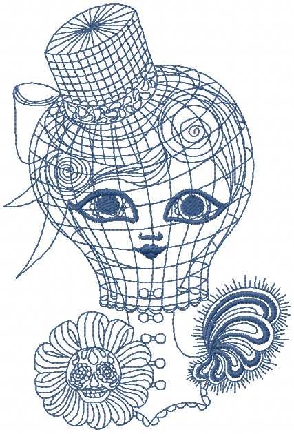 Strange doll embroidery design 2