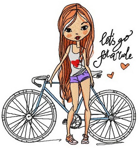 Let's go for a ride machine embroidery design