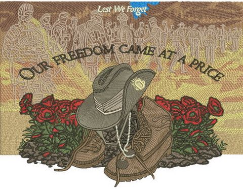 Our freedom came at a price machine embroidery design