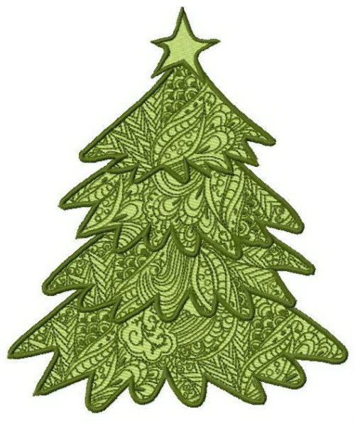 Christmas tree machine embroidery design