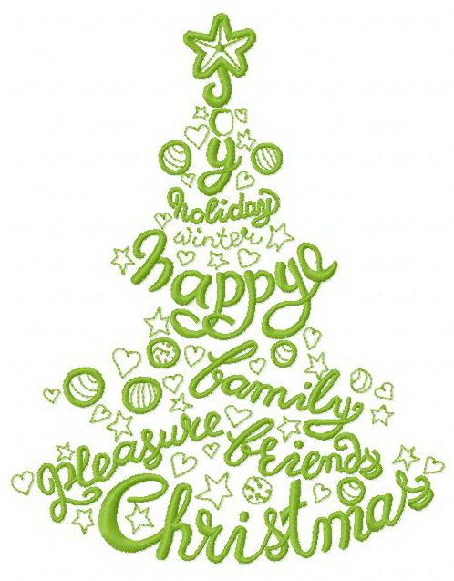 Fir-tree with wishes 2 machine embroidery design