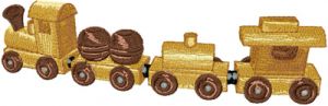 Wooden Train  embroidery design