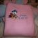 Embroidered fleece blanket with Donald Duck with train toy design on it