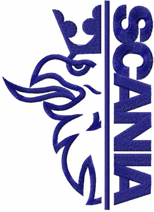 Scania one colored logo embroidery design