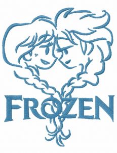 Frozen sisters sketch 2 embroidery design