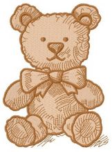 Plush teddy bear embroidery design