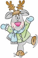 Tattered winter deer embroidery design