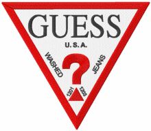 Guess jeans logo embroidery design