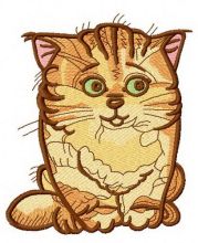 Confused cat embroidery design