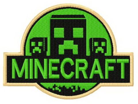 Minecraft badge machine embroidery design
