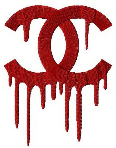 Chanel drip logo machine embroidery design