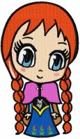 Anna chibi embroidery design