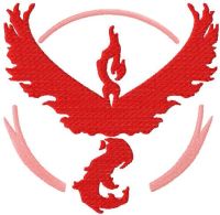 Pokemon Go Team Valor embroidery design
