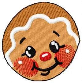 Gingerbread Christmas face free embroidery design