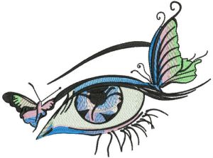 Butterflies in my eye embroidery design
