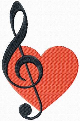 Music in my heart free machine embroidery design