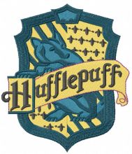Hufflepuff emblem embroidery design