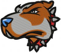 Angry Dog mascot embroidery design