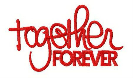 Together forever machine embroidery design