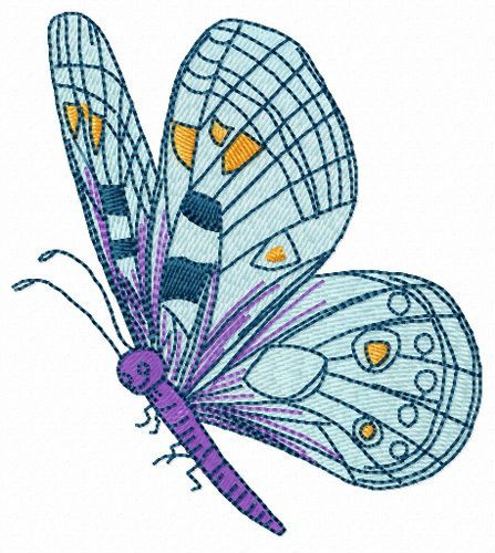 Friendly butterfly machine embroidery design