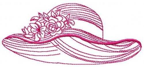 Vintage women hat free embroidery design