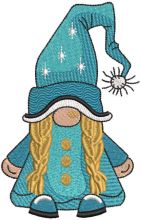 Winter dwarf girl embroidery design