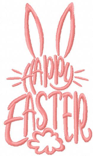 Happy easter one colored free embroidery design