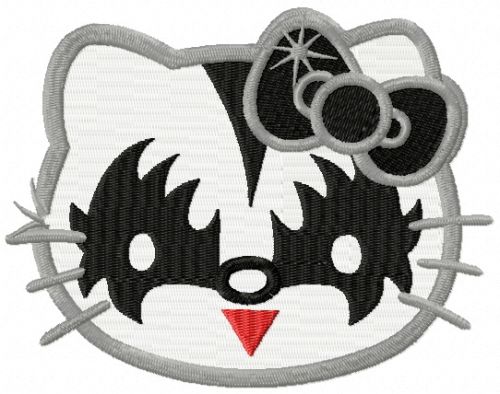 Hello Kitty KISS fan machine embroidery design