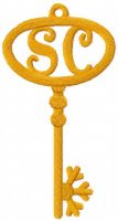 Goldener Weihnachtsmann-Schlüssel, kostenloses Stickdesign