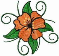 Lily design free machine embroidery